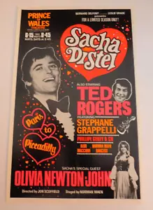 Olivia Newton John Sacha Distel Prince Of Wales Theatre London Flyer 1972 - Picture 1 of 4