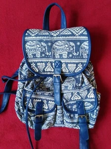 Leinen/Segeltuch Rucksack Indien Motiv Business Urlaub Freizeit Neu Mittel Groß - Bild 1 von 5