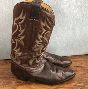 Nocona Leather Cowboy Boots Western Style Brown Men Size 9.5 D Pull On - Bild 1 von 9