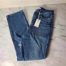 Good American Good Curve Straight Distressed Blue Bootcut Jeans 28 NWT