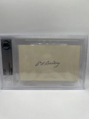 Bill Terry Signed Index Card Beckett Auto - Image 1 of 2