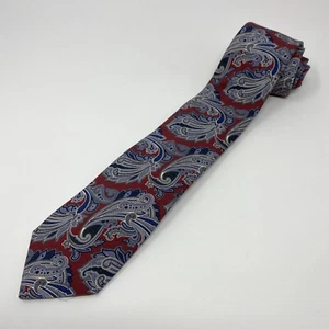 Daniel Cremieux New Tie Red Blue Paisley 100% Silk Made in Italy Necktie - Picture 1 of 8