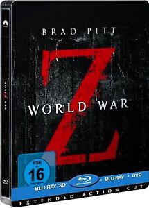 WORLD WAR Z --- LIMITED 3 DISC STEELBOOK --- 1st RELEASE / 3D + 2D --- NEU + OVP