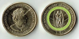 2 Dollar Gedenkmünze Australien 2024 "NRL Men's Rugby Premiership"UNC $$ - Picture 1 of 1