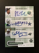 2005 Upper Deck Shawne Merriman Burnett Davis Three Star Signatures Auto /75