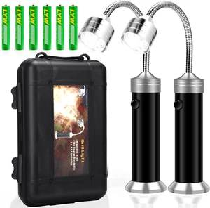 2 Pack Grill Lights - Magnetic LED with 360° Gooseneck, BBQ Accessories Gift - Picture 1 of 7