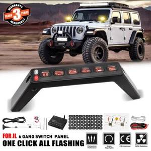 Grab Handle 6 Gang Switch Panel 12/24V For Jeep Wrangler JL 2018-23 Gladiator JT - Picture 1 of 11