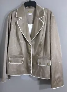 WOMAN'S MIDNIGHT VELVET LONG SLEEVE/5BUTTON BROWN CAREER BLAZER JACKET.SZ 3X - Picture 1 of 9