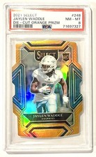 🔥2021 Select Orange Prizm Jaylen Waddle Die-Cut (Club Lvl) /249 Rookie PSA 8🔥