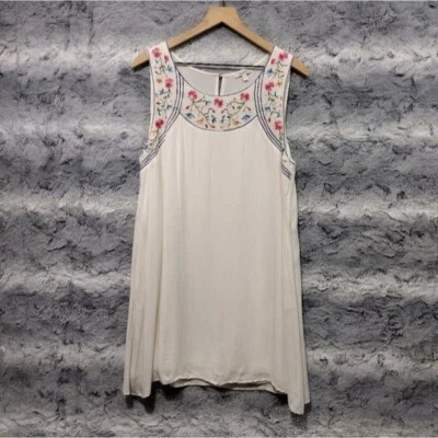 Jodifl Mini Sundress Women's L White Floral Boho Retro 90s Cottagecore Peasant — 第 1/4 张图片