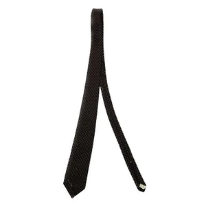 Corbata vintage patrón de diamante geométrico poliéster negro - Imagen 1 de 4