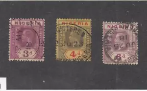 NIGERIA (MK6824) # 5-7 USADO EN MUY BUEN ESTADO 3,4,6p KING GEORGE V/VIOLETA, NEGRO, AMARILLO CV $19 - Imagen 1 de 1