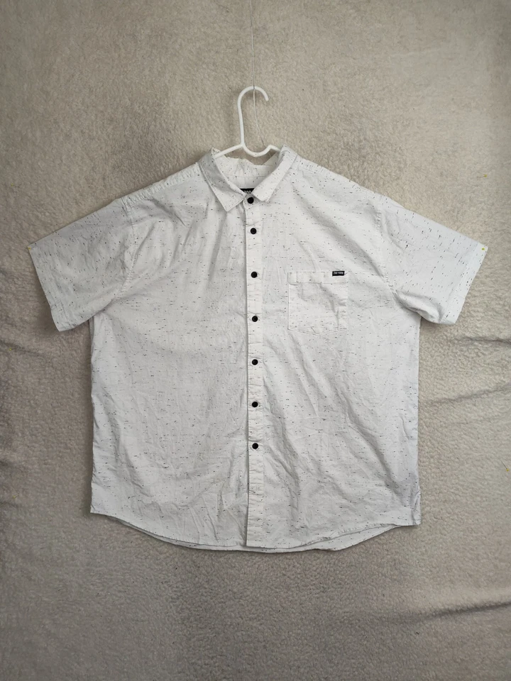 Camisa Zoo York Irrompible Hombre 2XL Estampado Blanco Mezcla de Algodón Manga Corta Abotonada Foto 1 de 4