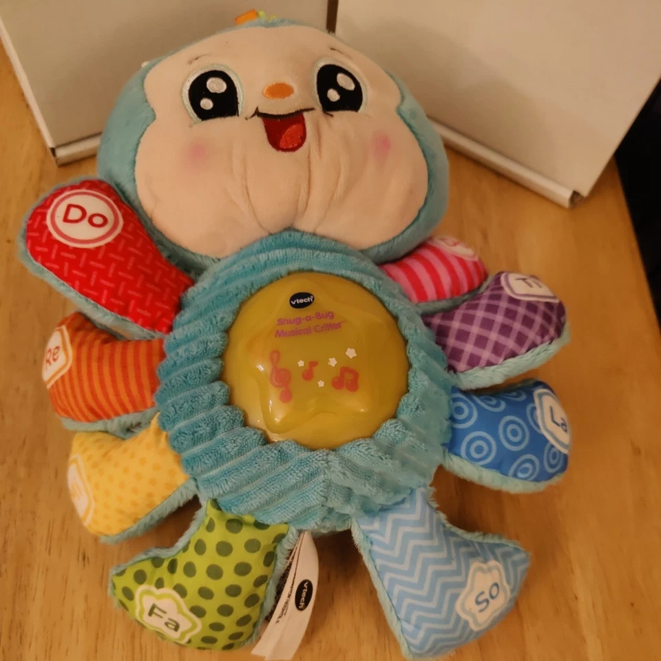 VTech Musical Critter Snug a Bug Blue Playtime Soothing Sounds Toy Works Lights - Image 1 of 3