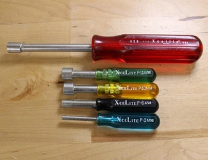 Vtg Lot of 5 Various XceLite SAE Mini Nut Driver & Regular 1/4" Driver - Picture 1 of 4