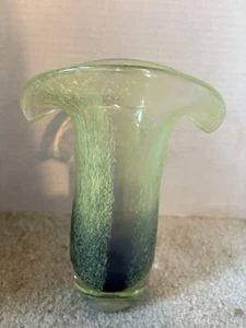 Vintage Murano Heavy Glass Vase - Flared Top - hand blown from Italy 1970's - Picture 1 of 10