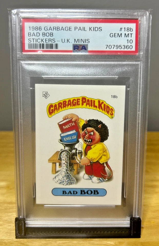 BAD BOB 1986 Topps Garbage Pail Kids UK Mini 18b GPK Card PSA 10 GEM MINT - Image 1 of 2