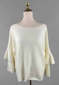 Umgee Damen Pullover Gr. Small weich elfenbein Oversize Doppel Glockenärmel Boho  - Bild 1 von 9