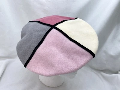 KANGOL Boina Patrón Bloque Cleator Cumberland Rosa Gris Crema Fucsia Sombrero Retro Foto 1 de 4