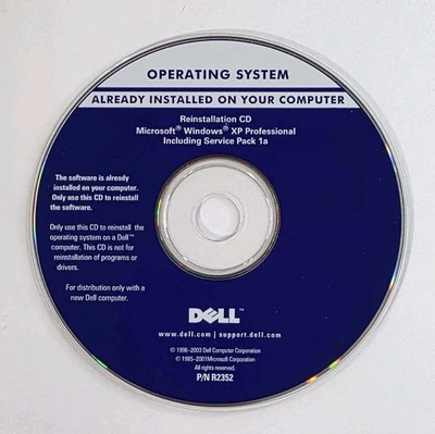 Microsoft Windows XP Professional Service Pack 1a DELL Reinstallation CD Disk - Image 1 of 3