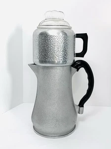 Guardian Service 8 Cup Hammered Aluminum Percolator Stove Top Coffee Pot 50s 60s - Picture 1 of 21