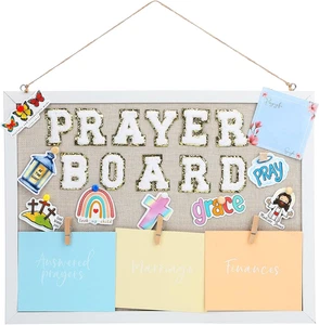 Prayer Cork Bulletin Board Kit 15.76 X 11.81 in. Prayer Envelopes Letter Patches - Picture 1 of 11