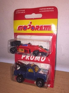 Majorette Promo 2-Pack 1:62 DEPANNEUSE BLUE + 1:55 F1 FERRARI #28 Alesi MOC - Picture 1 of 4