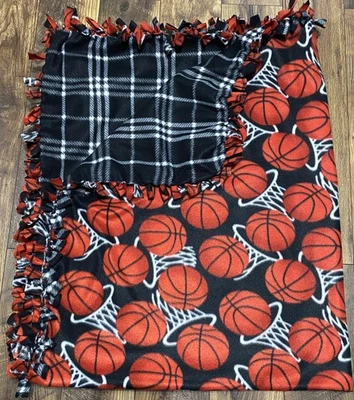 Basketball Game Sports Fleece Thick Tie Throw Blanket - Image 1 of 2