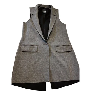 Trouve Damen grau lange Weste Taschen Gr. XS Statement Academia Karriere männlich - Bild 1 von 8