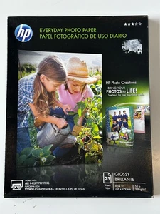 NEW HP Glossy Everyday Photo Paper Discontinued By HP 25 Sheets, 8.5" x 11" NIB - Picture 1 of 3