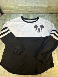 Camiseta deportiva para mujer Disney Mickey Mouse negra blanca manga larga Spirit’s - Imagen 1 de 6