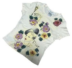 Camiseta Prendas para el torso Christian Dior John Galliano Estampado Floral Estampado Floral Talla F42/US10 JP - Imagen 1 de 5