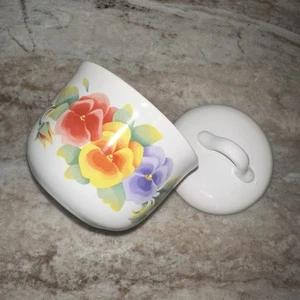Corelle Coordinates Corning SUMMER BLUSH Stiefmütterchen Zuckerdose & Deckel Floral LESEN - Bild 1 von 10