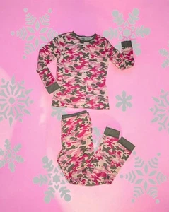 JOE BOXER 2 PC Pink Gray CAMO Lounge Sleep Set Top Bottoms THERMAL Juniors Large - Picture 1 of 13