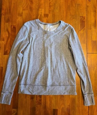 Camisa de Correr Suave Lululemon Rush Hour Patrón Gris Con Bolsillo Trasero Talla 10 Foto 1 de 4