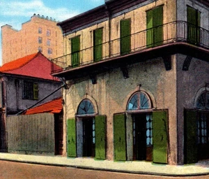 Vintage Postcard WB Old Absinthe House Bourbon St New Orleans LA Jean Lafitte - Picture 1 of 3
