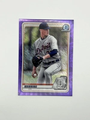 D5 2020 Bowman Chrome Prospects #BCP-229 Matt Manning Purple Shimmer Refractor - Image 1 of 2