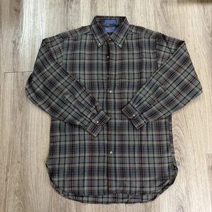 Pendleton Sir Pendleton Medium Button Up 100% Virgin Wool Multicolor Plaid - Picture 1 of 14