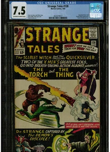 Strange Tales #128 CGC 7.5 1965 APARIENCIA TEMPRANA DE BRUJA ESCARLATA Y MERCURIO - Imagen 1 de 3