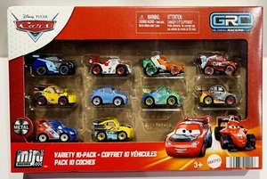 DISNEY PIXAR CARS MINI RACERS GRC METALLIC LIGHTNING MCQUEEN 10 PACK. FREE SHIP. - Picture 1 of 10