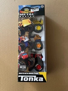Tonka Monster Metal Movers 3 Pack - Fire Truck, Cement Mixer, & Front Loader NEW - Picture 1 of 2