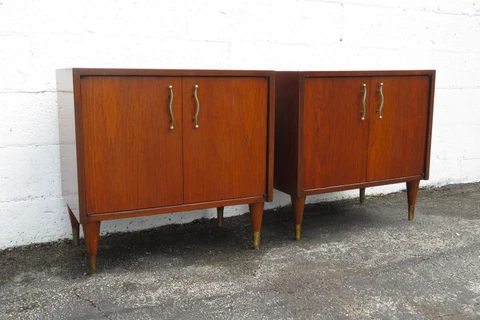 Mid Century Danish Modern Nightstands Side End Tables a Pair 4971 Cover
