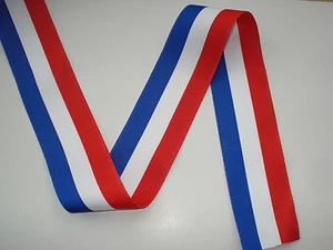 Cinta Tricolor Blanco Azul Rojo Francesa 38mm Vendido Al ML Reclutas, Medalla - Imagen 1 de 1