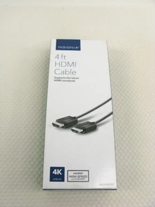 Cable HDMI Insignia 4k Ultra HD Alta Velocidad 4 pies Nuevo negro nuevo en caja - Imagen 1 de 3