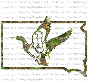 Camouflage Camo South Dakota Duck Hunter Hunting Vinyl Decal Sticker Fowl Drake - Picture 1 of 1