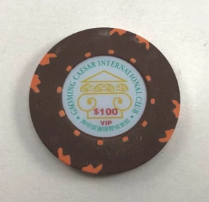 Vintage GAOMING CAESAR INTERNATIONAL CLUB $100 Casino Gaming Casino Chip - Picture 1 of 1