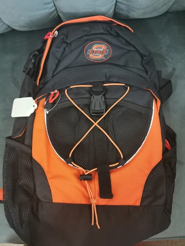 Oklahoma State University Multipocketed Orange and Black Backpack Cover