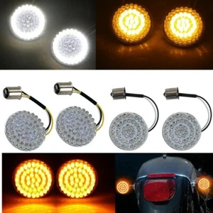 4x 1156 1157 LED Front Rear Turn Signal Running Light Inserts 12V For Harley UK - Picture 1 of 10