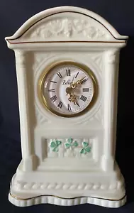 Belleek Glenveigh Shamrocks Mantel Regaluhr 8""x6""x3"" Mercedes Quarzwerk - Bild 1 von 14