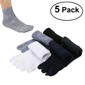 5 Pairs Durable Foot Alignment Socks Five Toes Separator Socks Men - Picture 1 of 9